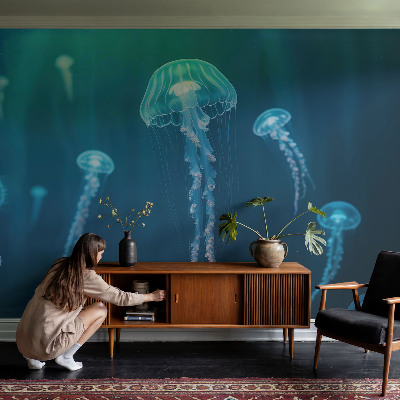 Removable wall mural wallpaper with a maritime elegance design
