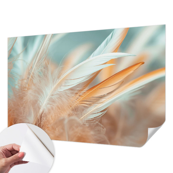 Peel and stick wall mural for living room Delicate feathers