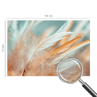 Peel and stick wall mural for living room with a delicate feather pattern