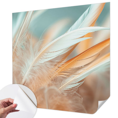 Peel and stick wall mural for living room Delicate feathers