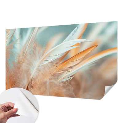 Peel and stick wall mural for living room Delicate feathers
