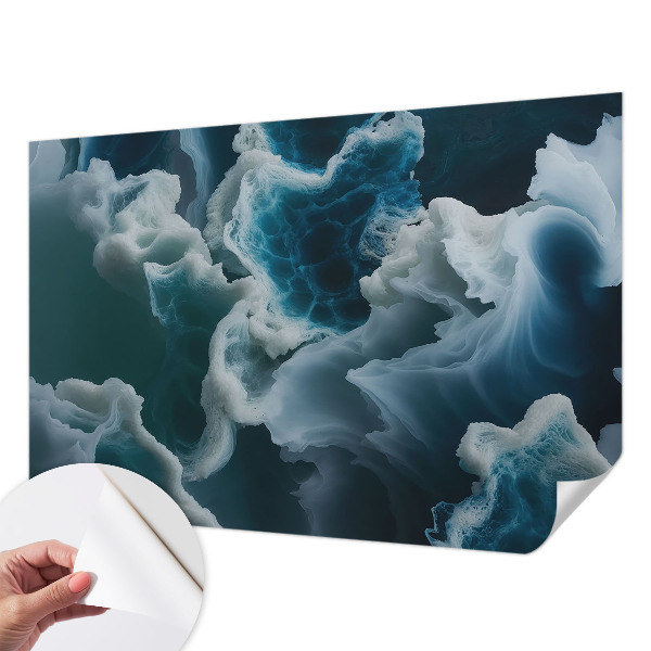 Peel and stick wall mural for bedroom featuring sea waves