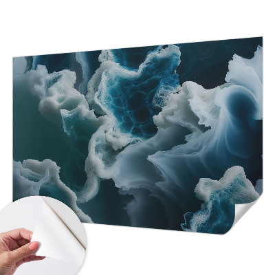 Peel and stick wall mural for bedroom featuring sea waves