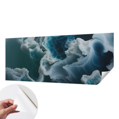 Peel and stick wall mural for bedroom featuring sea waves