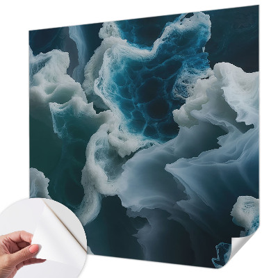 Peel and stick wall mural for bedroom featuring sea waves