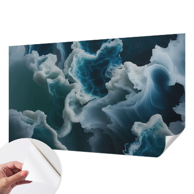 Peel and stick wall mural for bedroom featuring sea waves
