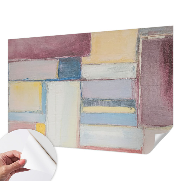 3D wall mural with a geometric forms design
