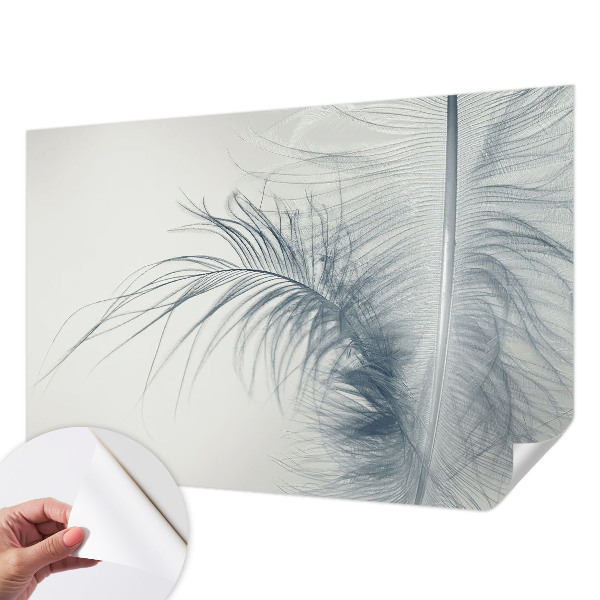 3D photo wallpaper mural with a delicate feather motif