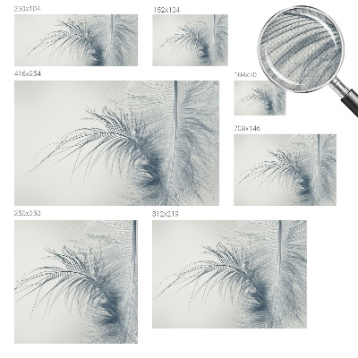 3D photo wallpaper mural with a delicate feather motif