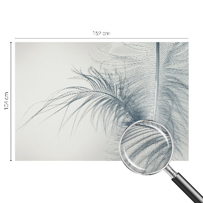 3D photo wallpaper mural with a delicate feather motif