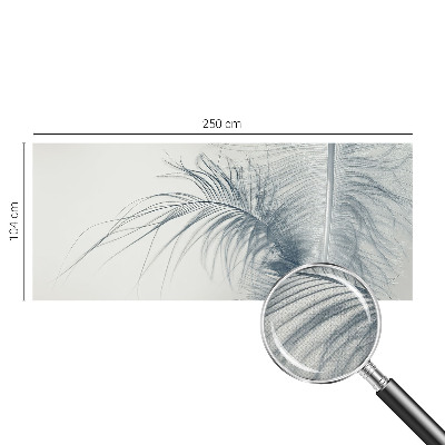 3D photo wallpaper mural with a delicate feather motif