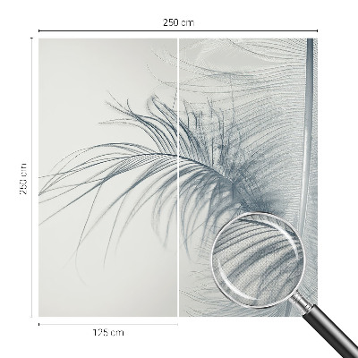 3D photo wallpaper mural with a delicate feather motif