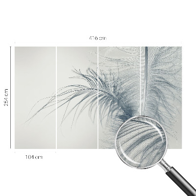 3D photo wallpaper mural with a delicate feather motif