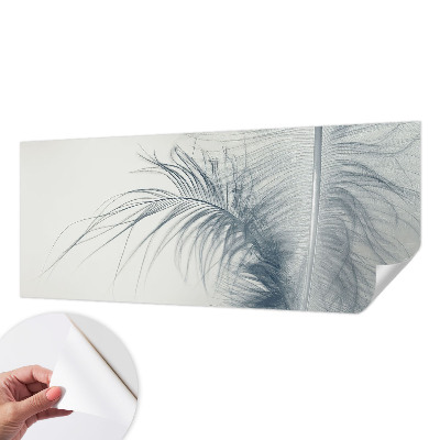 3D photo wallpaper mural with a delicate feather motif