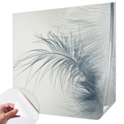 3D photo wallpaper mural with a delicate feather motif