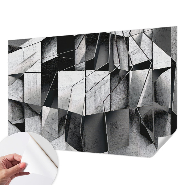 Nursery wall mural with a geometric abstraction design