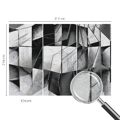 Nursery wall mural with a geometric abstraction design