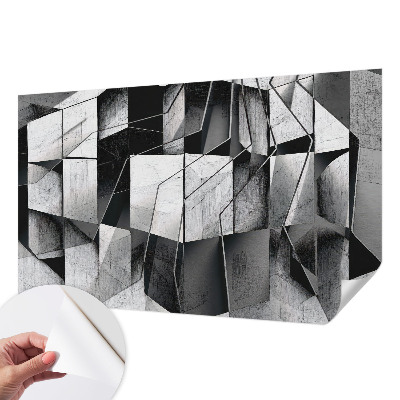 Nursery wall mural with a geometric abstraction design