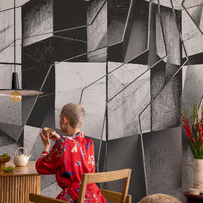 Nursery wall mural with a geometric abstraction design