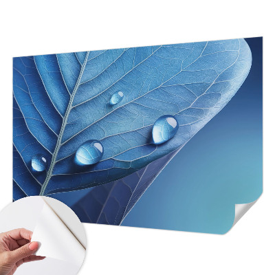 Children's wall mural Blue Leaf