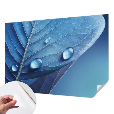 Children's wall mural Blue Leaf