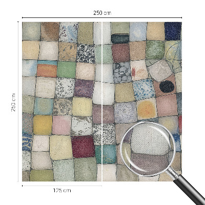 Peel and stick wall mural with a colorful mosaic design