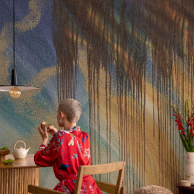 Baby room wall mural with an abstract composition