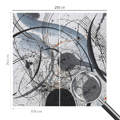 Self-adhesive wall mural with an expressive abstract design