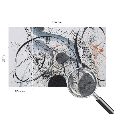 Self-adhesive wall mural with an expressive abstract design