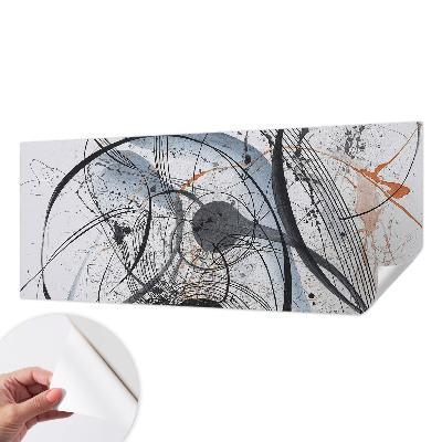 Self-adhesive wall mural with an expressive abstract design