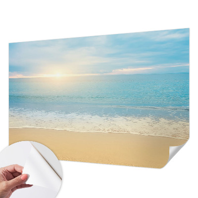 Peel and stick wallpaper mural with a sunrise design