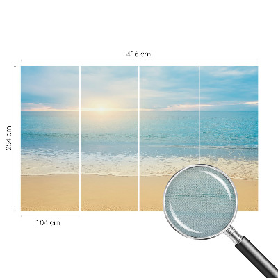 Peel and stick wallpaper mural with a sunrise design