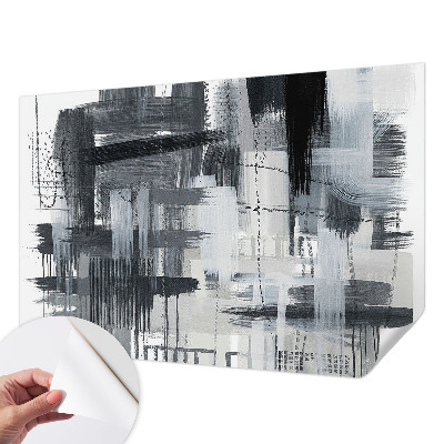 Removable wall mural with a modern art design