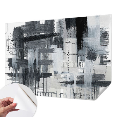 Removable wall mural with a modern art design