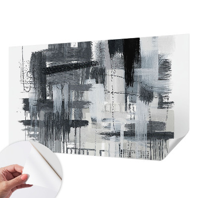 Removable wall mural with a modern art design