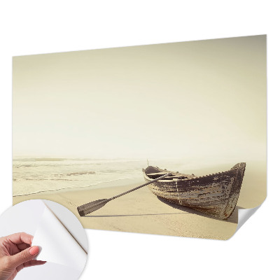 Stick-on wall mural with a seaside tranquility design