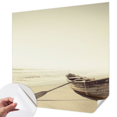 Stick-on wall mural with a seaside tranquility design