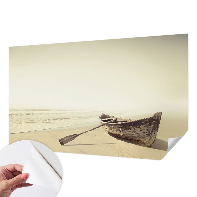 Stick-on wall mural with a seaside tranquility design