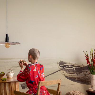 Stick-on wall mural with a seaside tranquility design