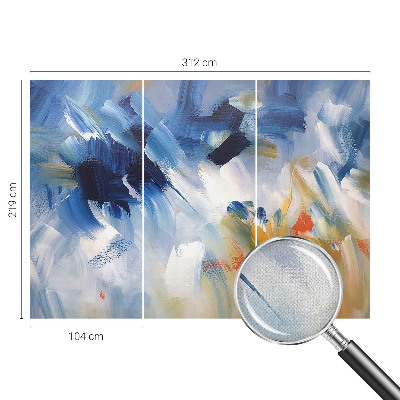 Removable wall mural wallpaper with a colorful strokes pattern