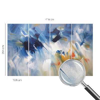 Removable wall mural wallpaper with a colorful strokes pattern