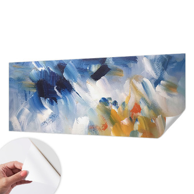 Removable wall mural wallpaper with a colorful strokes pattern