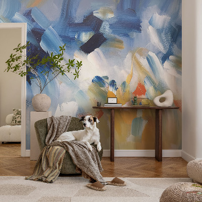 Removable wall mural wallpaper Colorful strokes