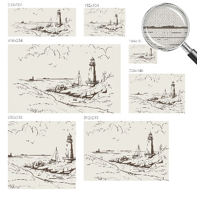 Peel and stick wall mural for living room with a coastal landscape design