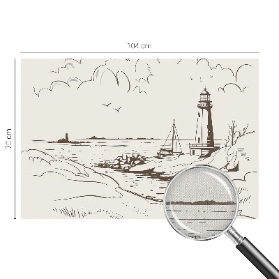 Peel and stick wall mural for living room with a coastal landscape design
