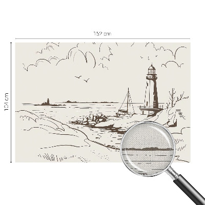 Peel and stick wall mural for living room with a coastal landscape design