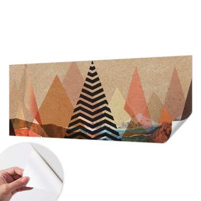 Peel and stick wall mural for bedroom with an abstract landscape design