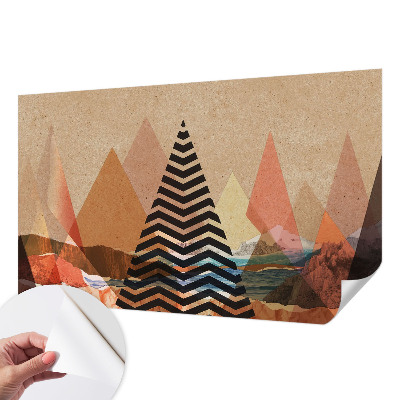 Peel and stick wall mural for bedroom with an abstract landscape design