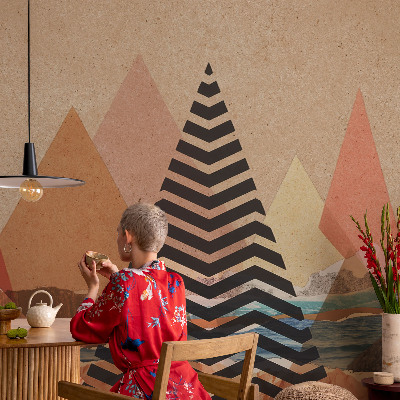 Peel and stick wall mural for bedroom Abstract landscape