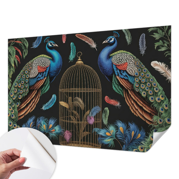 3D wall mural Exotic peacocks